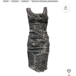 Dolce & Gabbana Black and Cream Midi Dress